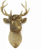 GUSFREUD Vintage Animal Head Wall Decor - 13" Resin Deer Head Wall Art For Home Decor, Gold Deer Wall Sculptures for Living Room, Bedroom, Kitchen, Unique Gift Idea by GUSFREUD