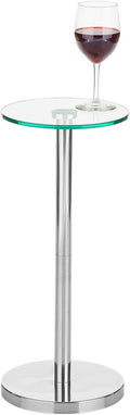 mDesign Side Table — Glass Top Nightstand by mDesign
