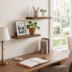 Fixwal Floating Wall Shelves for Decor (Walnut, Set of 2, 15.7Inch) - Image 4