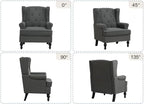 Accent Chair Set of 2, Mid Century Modern Fabric Wingback Chair, Upholstered - Image 9