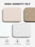 Fluxynara Felt Coasters with Holder, Set of 8 for Drinks, Stone Beige - Image 3