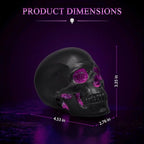 Black and Purple Resin Skull Figurine Statue. Good Gifts for Skull Lovers - Image 3