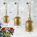 Rowfad Decorative Cow Bells, Christmas Bells, Set of 6 - Image 2