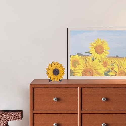 Sunflower Decor For Tables, Farmhouse Sunflower Standing Wooden Table Sign, Spring Summer Decor For Home Office Tables Kitchen Farmhouse, Ideal Gift For Friend Family Teacher - Image 3