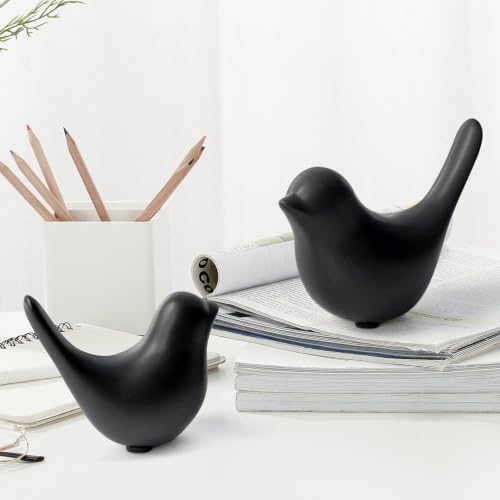 Notakia Small Bird Figurines Black Bird Statues Home Decor for Table Shelf - Image 5