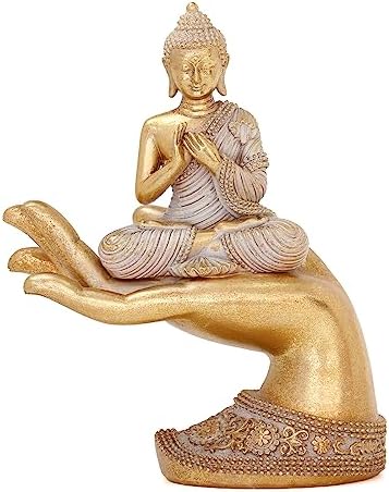 Buddha Statue for Home Decor Gold 8.7"- Buddha Statues for Zen Decor - Buddha Statue Large for Spiritual-Buddha Decor for Living Room-Buda–Indoor Buddha Gift for Relaxation, Meditation or Shrine by SUOEDD