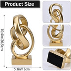 Abstract Gold Knot Statue, Geometric Knot Decor, Gold Decor on Shelf Bookshelf countertop for Living Room Coffee Table Office Coffee Table entryway entryway Desktop Decorative Ornament. - Image 6