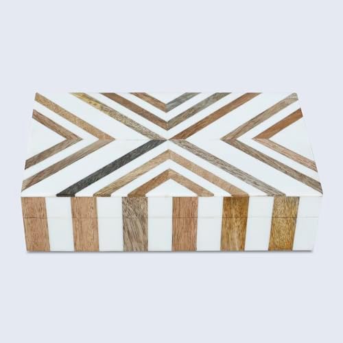 Handicrafts Home Small Jewelry Trinket Decorative Wood Box with Lid,5x7x1.5 - Image 4