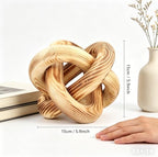 Wood Knot Chain Link Decor - 3 Link Boho Wooden Hand Carved Decorative Wooden Links Knots for Coffee Table Entryway Modern Farmhouse Shelf Decoration (Burn Color) - Image 2