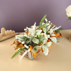 Thanksgiving Potted, Eucalyptus Berries Pumpkins Lamb Ears Leaves Autumn Pots for Centerpiece Table Decor, Fall Decor, Home Coffee Table Dining Room Office Kitchen (D) - Image 7