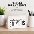 Rustic Wooden Block Sign - You Got This - 5"X3" Pine Wood Plaque, Home & Garden Decor, Christmas Housewarming Gift For Friends, Desk & Tabletop, Shelf Accessories - A18 - Image 5