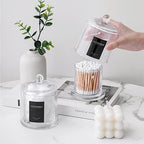 Qtip Holder Apothecary Jars with Lid, 2 Pack Thick Glass, Clear - Image 2