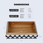 Handicrafts Home Black White Small Trinket Jewelry Box with Lid, 5x7x1.5 In - Image 2