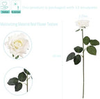 Kimura's Cabin 12pcs Real Touch White Roses Artificial Flower Lifelike Rose - Image 2