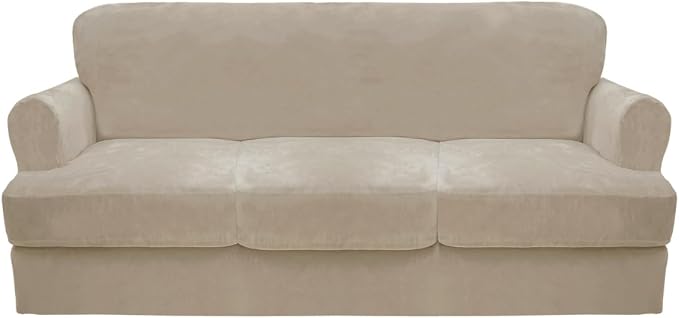 CUCRAF T Cushion Sofa Cover 4 Piece Slipcovers, Soft Thick Velvet Couch Cover by CUCRAF