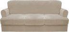 CUCRAF T Cushion Sofa Cover 4 Piece Slipcovers, Soft Thick Velvet Couch Cover by CUCRAF