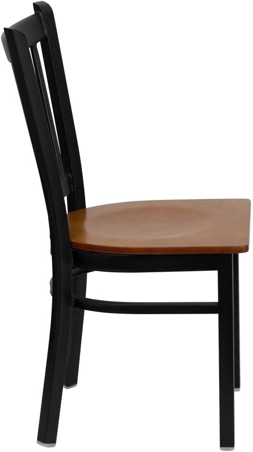 Flash Furniture 2 Pack HERCULES Series Black Vertical Back Metal Restaurant - Image 6
