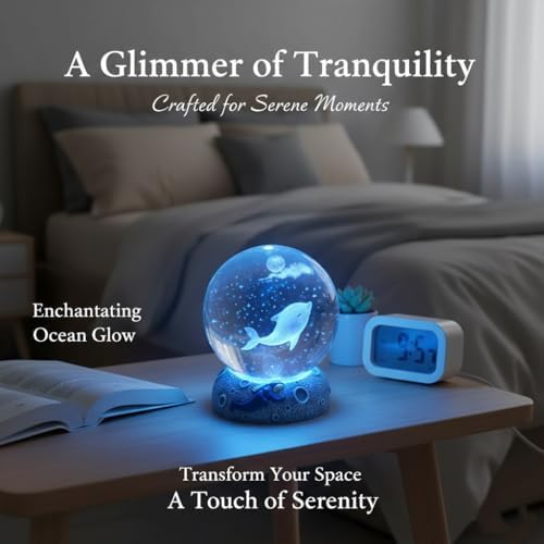 Dolphins 3D Crystal Ball 2.4in Oceans Glass Sphere Gifts for Girls, Boys - Image 4