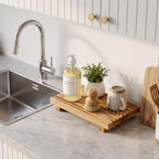 Wood Pedestal Stand Riser for Bathroom Tray Kitchen Sink Counter Decor Tray - Image 2