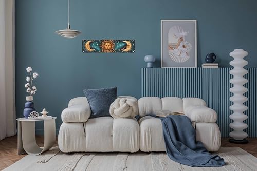 Sun and Moon Metal Sign 4x16 in Decorative Iron Metal Plaque for Door Wall Home Room Farmhouse Street Store Garage Bar Garden Cafe Decor - Image 4