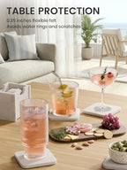 Fluxynara Felt Coasters with Holder, Set of 8 for Drinks, Oatmeal - Image 4