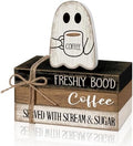 4 Pcs Halloween Table Decor Rustic Ghost Coffee Faux Books Stack by Anglechic