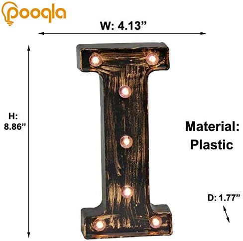 Pooqla Vintage Light Up Marquee Letters with Lights – Illuminated Industrial Style Lighted Alphabet Letter Signs - Coffee Bar Apartment Bedroom Wall Home Initials Decor A-Z - Image 4