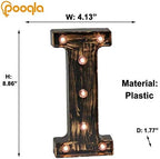 Pooqla Vintage Light Up Marquee Letters with Lights – Illuminated Industrial Style Lighted Alphabet Letter Signs - Coffee Bar Apartment Bedroom Wall Home Initials Decor A-Z - Image 4