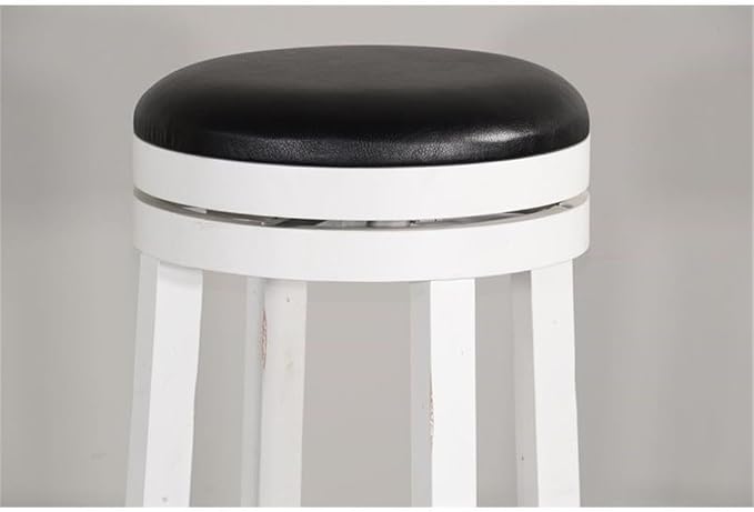 Pemberly Row Set of 3 Wood Bar Unit and 2 Backless Swivel Barstool - Image 8