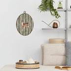dvhdajed Vintage Olive Deer Oval Wall Art Decor, Deer Nursery Decor,Farmhouse Reindeer Framed Canvas Art, Retro Rustic Reindeer Wall Hanging Decoration for Kitchen Living Room Bathroom, 8.7x11.3 In - Image 2