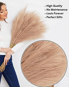 Faux Pampas Grass, 9 PCS 37''/3.1FT Tall Fluffy Fake Pompas Floral, Large Artificial Pompous Grass Branches for Floor Vase Fillers, Boho Farmhouse Room Wedding Decor (Taupe) - Image 5