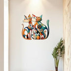 Wesiti Metal Cat Wall Art Decor Colorful Sculptures Mid Century 13.7x13 - Image 5