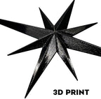 Stylor Mid Century Modern Decor, Mcm Retro 3D Star Art Wall Sculpture, Plastic Starburst Decor, Vintage Celestial Whimsigoth Home Decor Accent. (Set of 6, Black) - Image 3