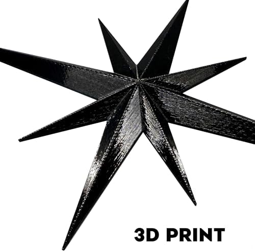 Stylor Mid Century Modern Decor, Mcm Retro 3D Star Art Wall Sculpture, Plastic Starburst Decor, Vintage Celestial Whimsigoth Home Decor Accent. (Set of 6, Black) - Image 3