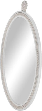 Oval Mirrors for Wall Decor Small White Nautical Rope Mirror Hanging Decorative - Image 9