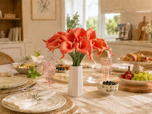 Mandy's 20pcs Coral Calla Lily Artificial Flowers - Image 5