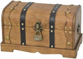 Vintage Wooden Treasure Chest Decorative Box with Lock - 12", Brown by DECOR4SEASON