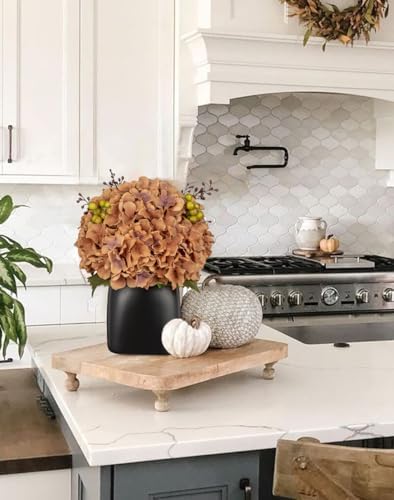 Briful Artificial Fall Hydrangea Arrangement, Matte Black Vase Centerpiece - Image 2