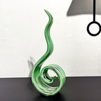 11.4" Tall Hand Blown Glass Sculpture, Murano Style Art Glass Figurine, Modern Coastal Home Decor Accent for Shelf, Table, TV Stand, Living Room Decoration - Image 6