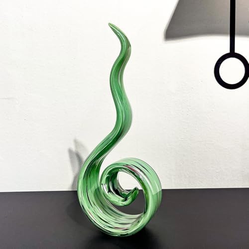 11.4" Tall Hand Blown Glass Sculpture, Murano Style Art Glass Figurine, Modern Coastal Home Decor Accent for Shelf, Table, TV Stand, Living Room Decoration - Image 6