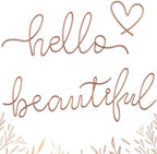 Hicarer Metal Hello Beautiful Wall Art Minimalist Wall Decor, Rose Gold by Hicarer