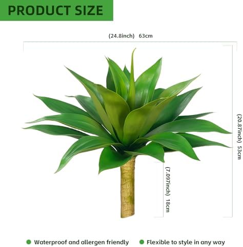 Artificial Agave Plants, Green, 28'', 2pcs - Image 2