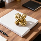 Golden Knot Statue, Three Knot Sculpture Home Decor Accents, Knot Sculptures and Statues for Rustic Coffee Table Living Room Dining Table Entryway Entrance Shelf Small Decorations and Accessories - Image 4