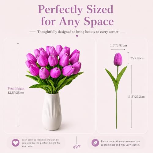Mandy's 20pcs Artificial Lavender Tulips - Image 3