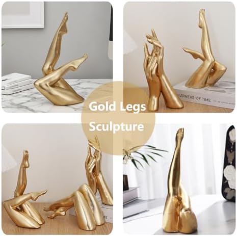 Golden Legs Sculpture Resin Statues Living Room Home Decor Bent Leg - Image 6