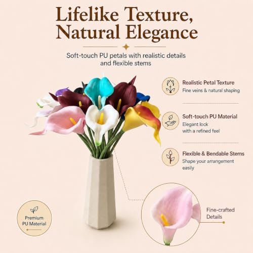 Mandy's 20pcs Multicolor Calla Lily Artificial Flowers - Image 2