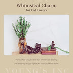 Young's Inc Cat Figurine - Cute Cat Statue - Whimsical Cat Decor for Cat Lovers, Collectibles and Meditation Decor - Cat with Eye Glasses - 4'' L X 3'' W X 5'' H - Image 2