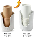Dobbyby Ceramic Bathroom Cup Dispenser with Stylish Vertical Stripes - Disposable Mouthwash Cup Holder Holds 3-4oz Paper Cups for Rinsing Cups on Bathroom Vanity Countertops (Off White-2 Pack) - Image 5