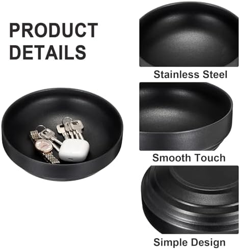 Key Bowl for Entryway Table, 8.3" Decorative Bowl for Keys, Black - Image 6