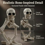 Skeleton Thinker Decor Set of 3, Resin Gothic Figurines for Home Decor, Aesthetic Skull Shelf Decor, Halloween Decorations for Home, Bookshelf & Office Accents - Image 3